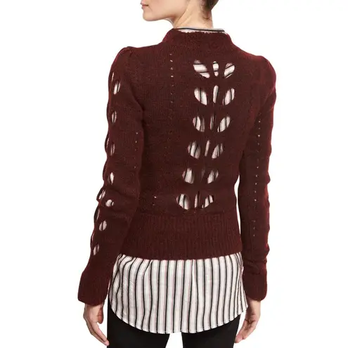 Isabel Marant Ilia Cut Out Alpaca and Mohair Blend Bordeaux Sweater Size 38