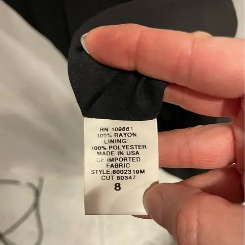 Donna Ricco Beautiful Donna Rico pearl beaded necklace black dress midi swing skirt