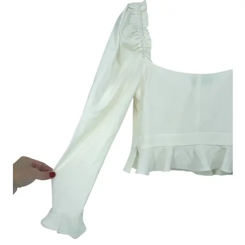 Majorelle NWT Corrie Long Sleeve Corset Top Ivory Size Small Coquette Milk Maid