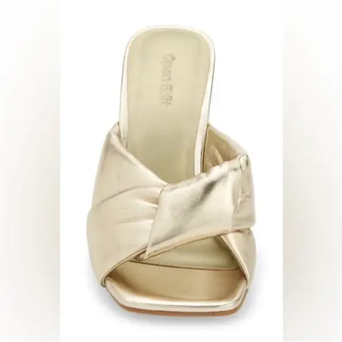 Open Edit Nordstrom Saydee Gold Metallic Puff Sandal Heel, NWOT, Size 5.5