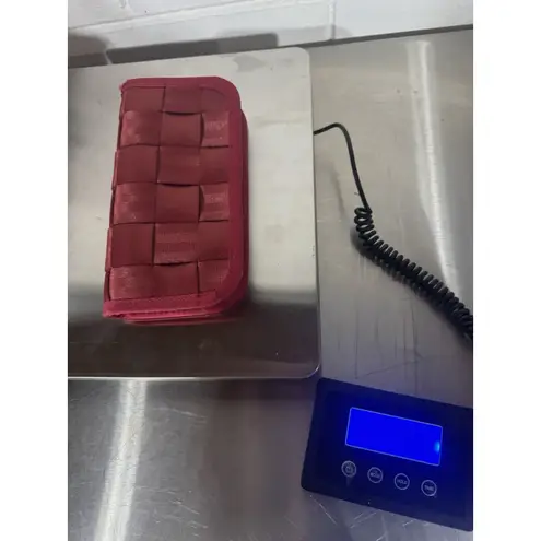 Harveys Seatbelt Bag Red Woven Wallet Clutch Zip Around Y2K