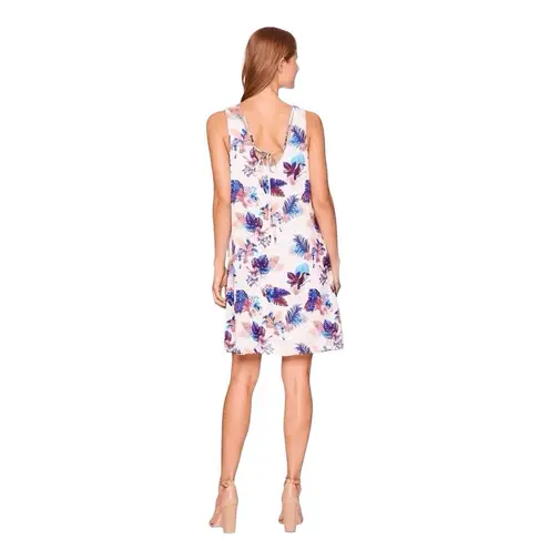 Hatley Tropical Floral Sleeveless Shift Dress XS White Pink Blue Resort Beach