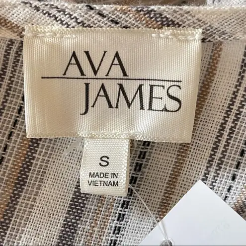 Ava James Linen Striped Ruffle Dress Women’s Size S Summer Cruise Vacation