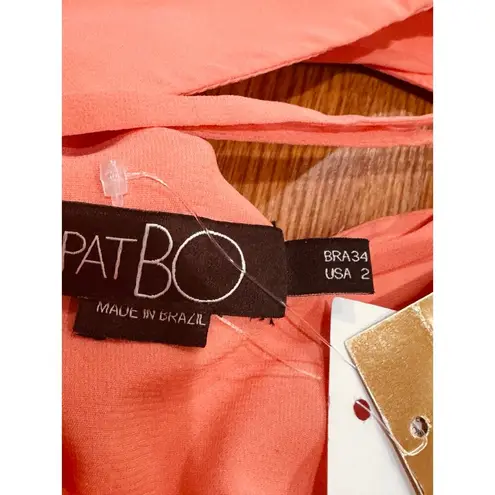 PATBO ORANGE FLUTTER SLEEVE RUFFLE MAXI PARTY DRESS size 2 / 34