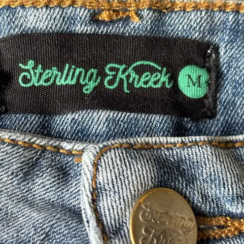 Sterling Kreek Bedazzled Denim Women's Shorts Blue Size M