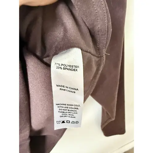 Camila Coelho Sport Haley Cropped Long Sleeve Top Deep Brown Women's Size M