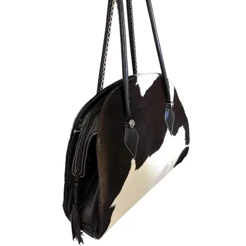 Donald J. Pliner Cowhide Shoulder Tote Bag Purse NWOT XLARGE Western Style Brown