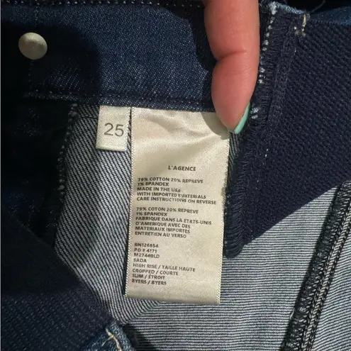 L'Agence New Sada High Rise Cropped Slim Maternity Jean In Byers Size 25