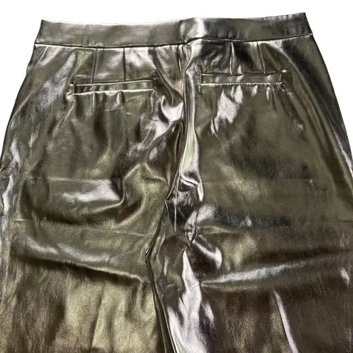 Eloquii size 14 Metallic Faux Leather Trouser pant gold