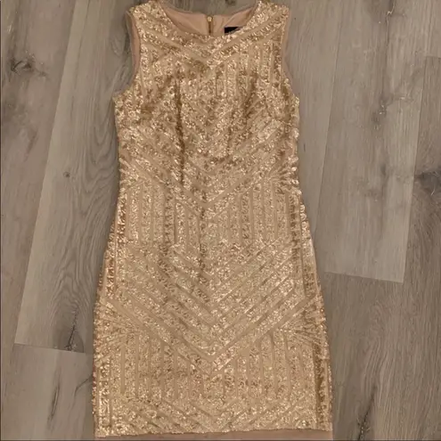 XScape Gold sequin mini dress