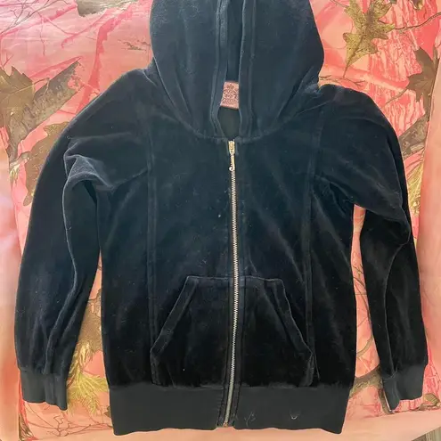 Juicy Couture y2k vintage black velour zip up track jacket