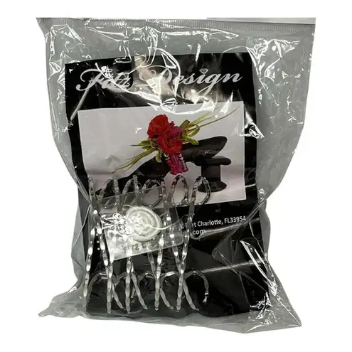 Fitz Design Silver Floral Corsage Bracelet Floral Cuff Craft Accessory NWT