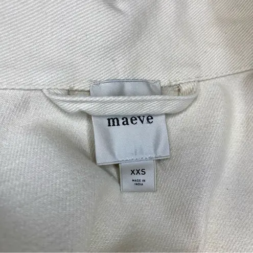 Maeve Anthropologie Cream Collared Swing Jacket Size M/L