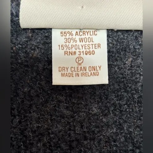 Boyne Valley Weavers Shawl O/S Black Brown Plaid Wool Blend Cottagecore Irish Size undefined