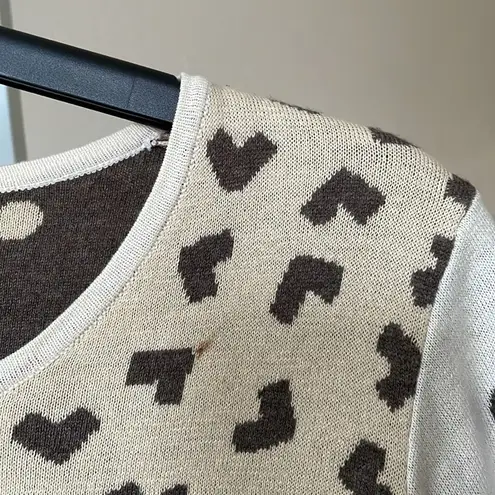 Gudrun Sjoden rare 100% organic cotton unique shapes hearts cardigan Brown Size XS