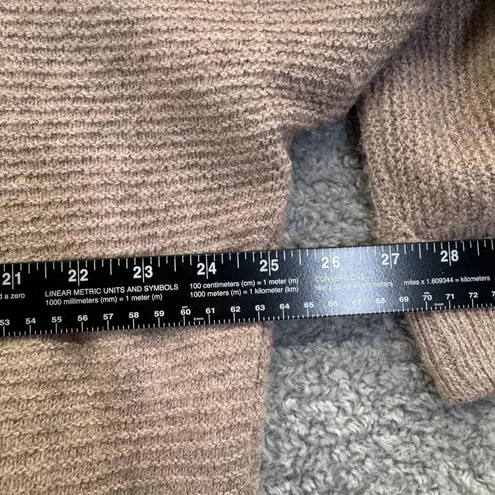 Becool Sweater Womens M/L Brown Taupe V Neck Hi Low Oversized Ribbed Knit Tan Size M