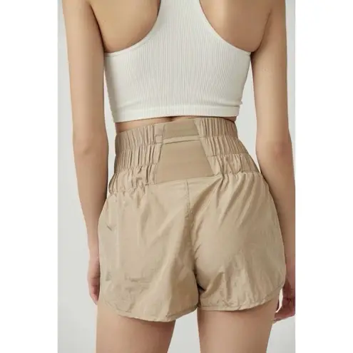 NWT Free People Movement The Way Home Clay Tan High Rise Shorts Size L