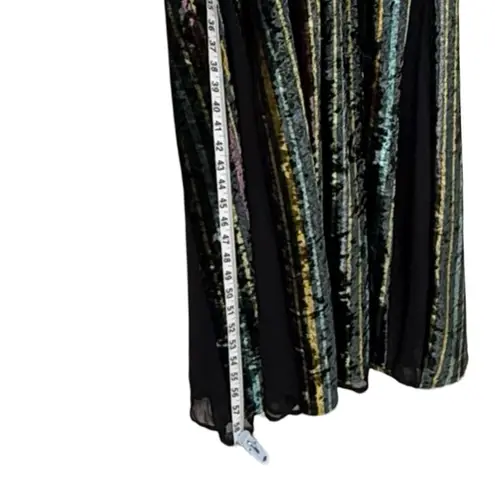 Romeo + Juliet Couture  Velvet Mesh Maxi Dress Multicolor Metallic Size Medium