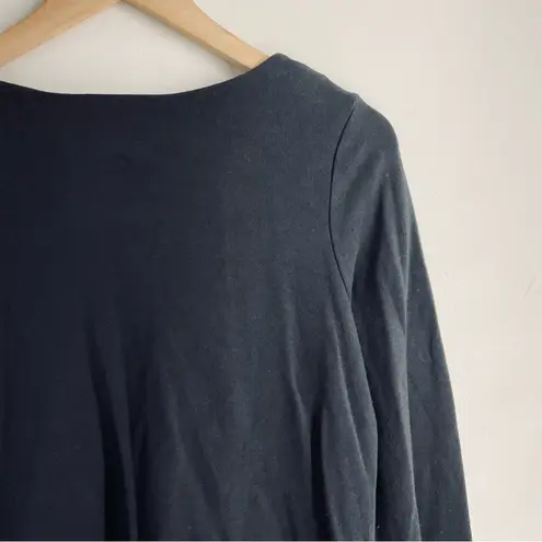 Tibi Anthropologie Mod Minimalist Long Sleeve Black Shift Dress