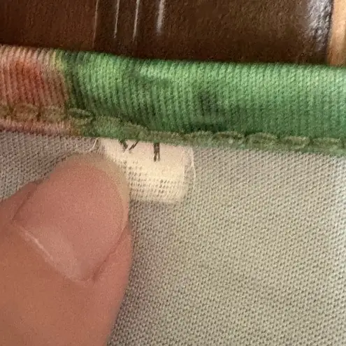 None Women’s Zip Front Long Sleeve Multicolor Blouse Shirt Top Size Large