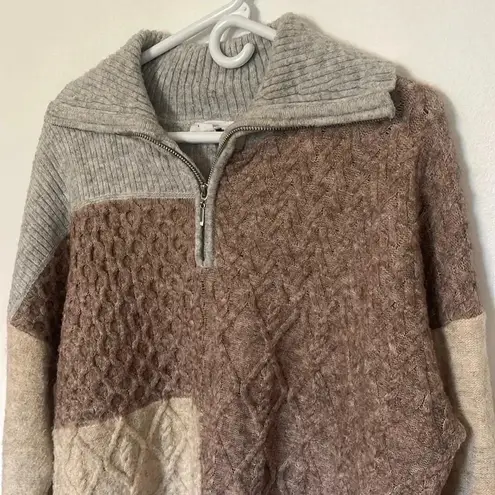 Westbound color block quarter zip wool sweater