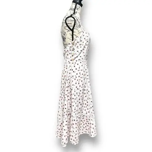 Hutch Anthropologie 8 White Floral Mini Dress Crossback Milkmaid Cottagecore