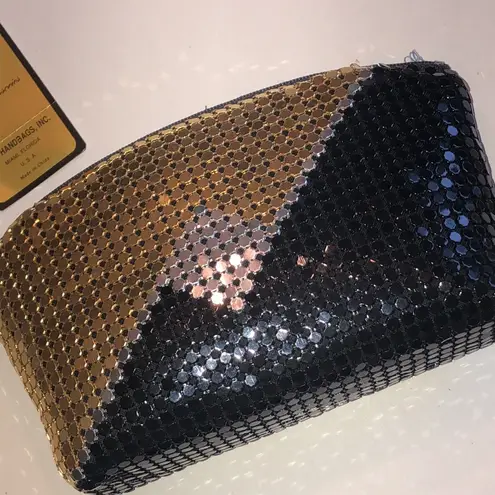 Elka Vintage Black Gold Silver Sequin Mesh Clutch