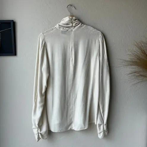 Forte Forte Turtleneck Cream Italian Velvet Silk Blend Long Sleeve Top Size 1