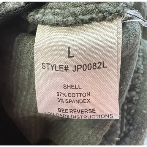 Oli & Hali Women's Corduroy High Rise Boho Retro Flare Green Wide Leg Pant L Size L