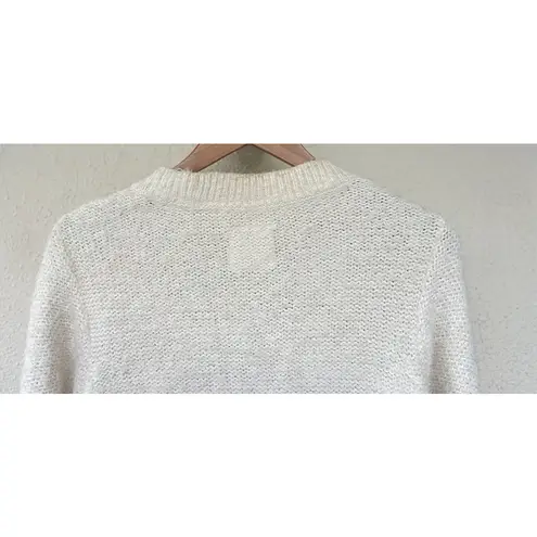 Free People We The Free  Women's M Cream Knit Button Front Cropped Cardigan Soft