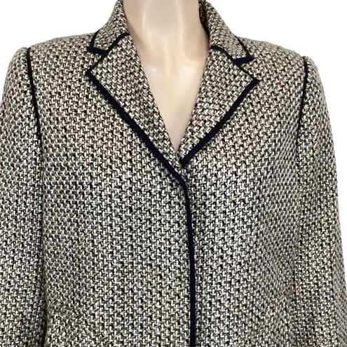 Sigrid Olsen  Tweed wool blend jacket blazer size 8 Brown/Tan