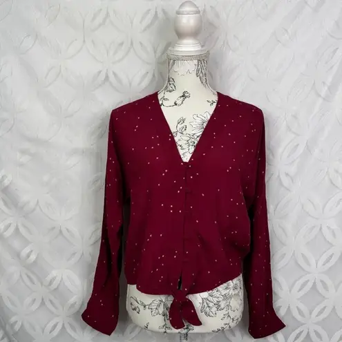 Rails Sloane Top Rogue Gradient Stars Button Shirt Size XS Tie Front Blouse - Image 2