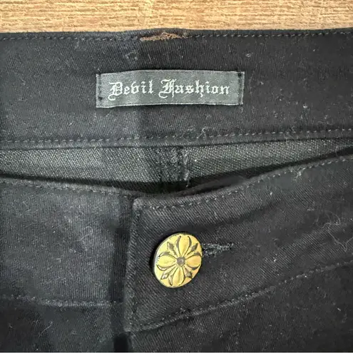 Devil’s Fashion Pants Blade Steampunk Pants with Decorative Thigh Holster Black Size M