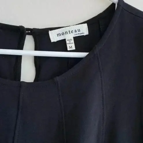 Monteau  Black Fit and Flare Dress, Size M