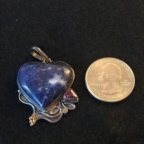 Blue & 925 silver heart charm Valentine's Day love