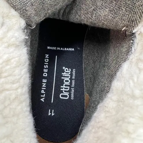 Alpine Design Holly Boots Brown Nubuck Leather Faux Shearling Ankle Booties