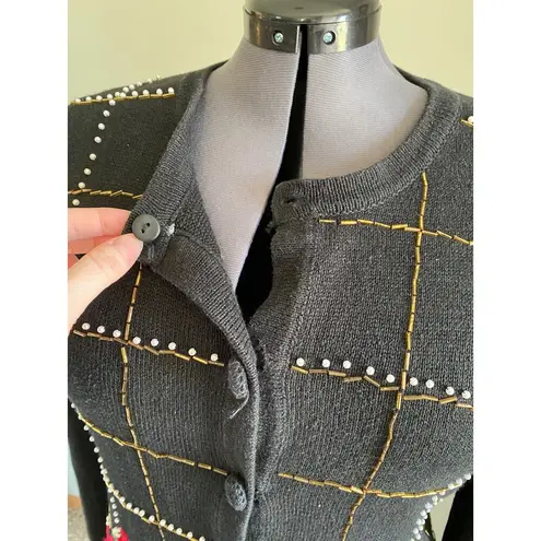 White Stag christmas sweater Vintage cardigan skirt set embroidered beaded