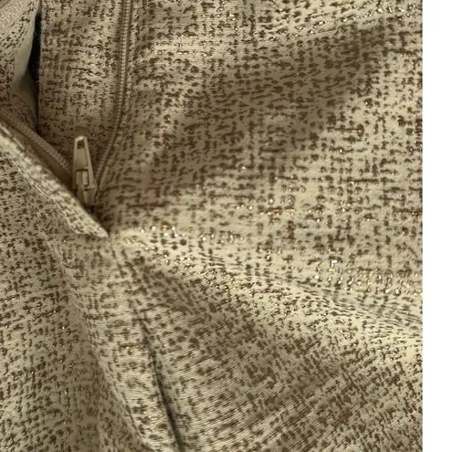 Max Mara Weekend 29" Metallic SIlver Gold Tweed Linen Lined Shorts Size M