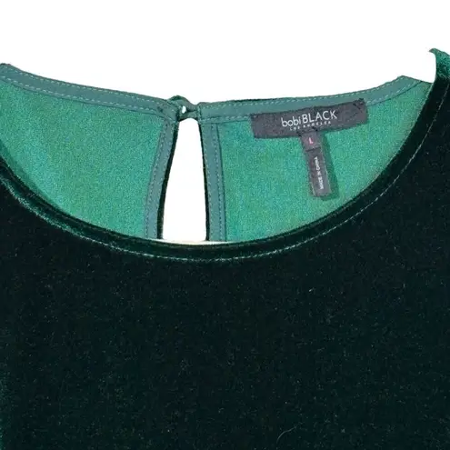 BOBI BLACK Green Velvet Mercy Lantern Sleeve Dress EUC Size L