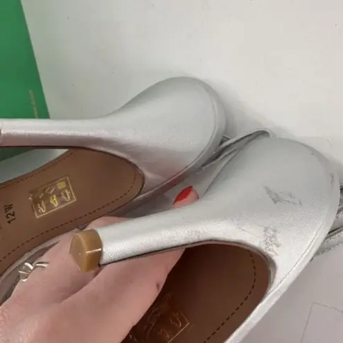 NWT J.Reneé Tadma Glass Slipper Rhinestone Pumps Heels Size 12W Cocktail Wedding Silver