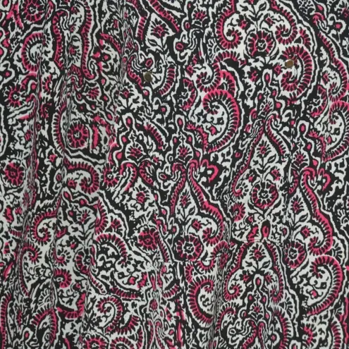 Catherines Red Black Print 3/4 Sleeve Blouse Top Size 2X 22/24W Half Zip Tunic - Image 4