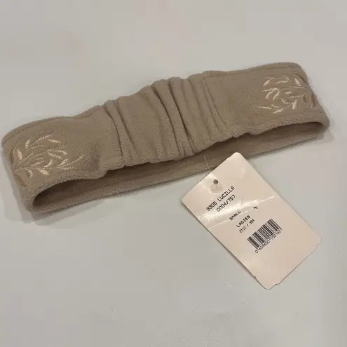 NWT Bogner Lucilla Fleece Headband Embroidered Logo Beige Small Ski Deadstock Tan