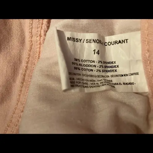 VINTAGE AMERICA BLUES, BOHO Crop, Women’s pink Jeans, Size 14,Stretchy,5 Pocket