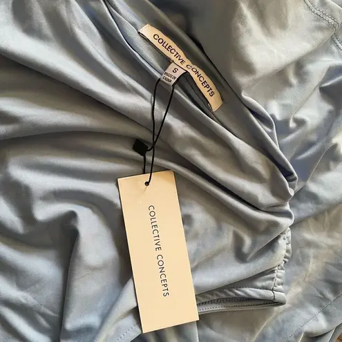 Collective Concepts Sleeveless Asymmetric Hem Dress - light blue color