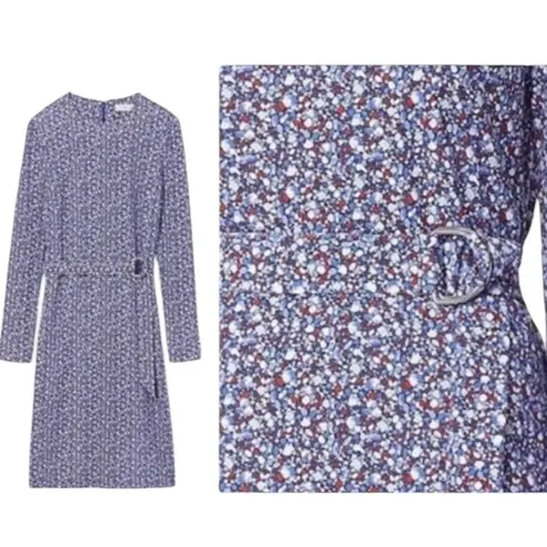 Tory Burch  Blue & Red Floral Long Sleeve Sheath Dress S/P - Image 9