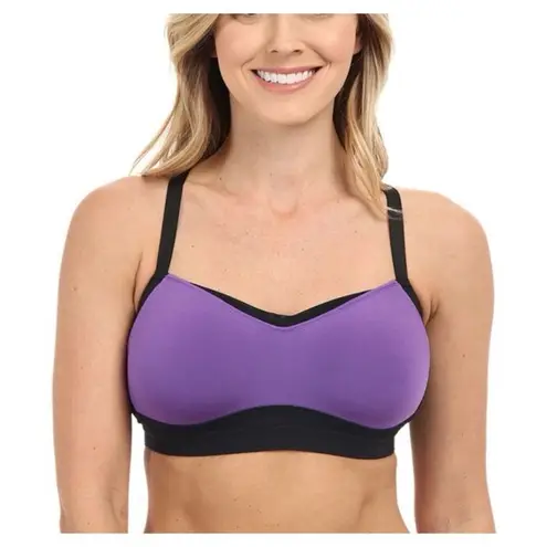 Moving Comfort high impact black purple sport bra Size 38 A-B