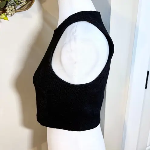 Rebecca Taylor Black Eyelet Lace Sleeveless Crop Top Womens Sz 2🧡