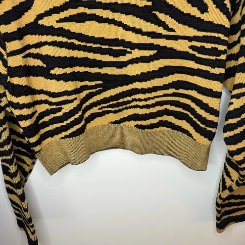 Proenza Schouler Tiger Stripes Knit Cropped Cut Sweater