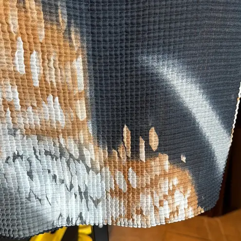 Nicola 90's Crinkle Stretch Top Black Gray Brown Size Medium