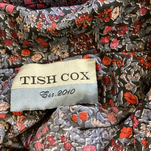 Tish Cox cotton Merry & Me Floral Cinched Waist Fit Flare Mini Dress Red Fall XS